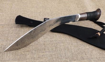 Нож Кукри №7 сталь 95Х18 рукоять венге оплетка из кожи