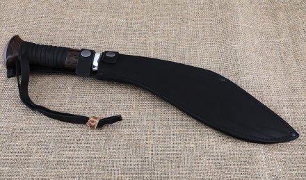 Нож Кукри №7 сталь 95Х18 рукоять венге оплетка из кожи