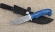 Нож Нерка сталь дамаск, рукоять стабилизированная карельская береза синяя 