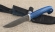 Нож Нерка сталь дамаск, рукоять стабилизированная карельская береза синяя 