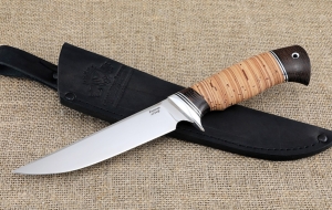 Нож Байкал сталь кованая х12мф рукоять береста