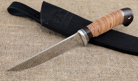 Нож Байкал сталь кованая х12мф рукоять береста