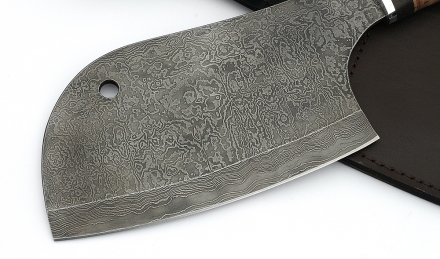 Тяпка №2 сталь дамаск, рукоять береста дюраль Тяпка №2 сталь дамаск, рукоять береста дюраль