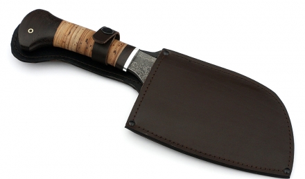 Тяпка №2 сталь дамаск, рукоять береста дюраль Тяпка №2 сталь дамаск, рукоять береста дюраль