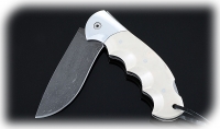 Нож Ястреб, складной, сталь Х12МФ, рукоять накладки акрил белый с дюралью - Нож Ястреб, складной, сталь Х12МФ, рукоять накладки акрил белый с дюралью