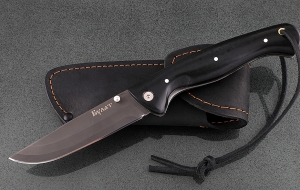 Складной нож Стрелок, сталь булат, рукоять накладки акрил черный