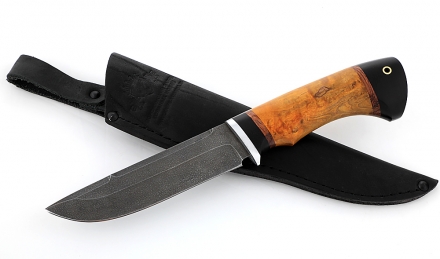 Нож Барракуда сталь ХВ-5, рукоять карельская береза, черный граб