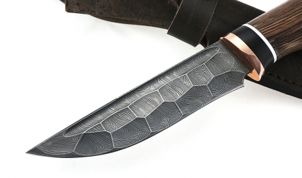 Нож Зяблик сталь дамаск полный камень рукоять венге-черный граб Нож Зяблик сталь дамаск полный камень рукоять венге-черный граб