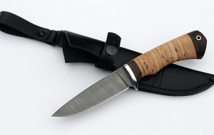 Нож Жерех сталь дамаск, рукоять береста Нож Жерех сталь дамаск, рукоять береста