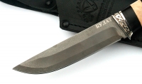 Нож Снегирь сталь булат, рукоять черный граб-кап, мельхиор - IMG_4777.jpg
