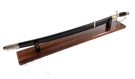 Сабля Доблести дамаск черный граб, мельхиор Сабля Доблести дамаск черный граб, мельхиор