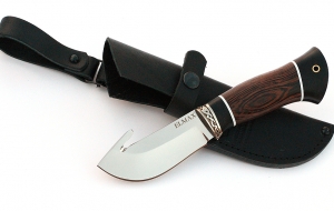 Нож Еж сталь ELMAX, рукоять венге-черный граб,мельхиор