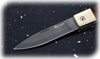 Нож Стриж, складной, сталь булат, рукоять накладки карельская береза стабилизированная коричневая - Нож Стриж, складной, сталь булат, рукоять накладки карельская береза стабилизированная коричневая