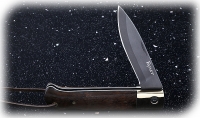 Нож Стриж, складной, сталь булат, рукоять накладки карельская береза стабилизированная коричневая - Нож Стриж, складной, сталь булат, рукоять накладки карельская береза стабилизированная коричневая