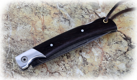 Складной нож Мексиканец из дамасской стали, рукоять накладки венге