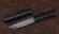 Коллекционный Нож с деревянными ножнами из торцевого дамаска рукоять и ножны черный граб резной