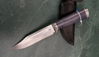 Нож Дельфин S390 Bohler, рукоять карельская береза фиолетовая, мельхиор (распродажа)