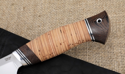 Нож Енисей сталь 95Х18 рукоять береста  Нож Енисей сталь 95Х18 рукоять береста