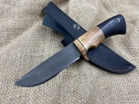 Нож Кабан сталь х12мф, рукоять карельская береза коричневая-черный граб (распродажа) 