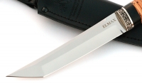 Нож Тантуха-1 сталь ELMAX, рукоять береста-черный граб,мельхиор - IMG_5029.jpg