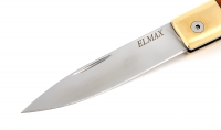 Нож Стриж, складной, сталь Elmax, рукоять накладки карельская береза стабилизированная янтарь - Нож Стриж, складной, сталь Elmax, рукоять накладки карельская береза стабилизированная янтарь