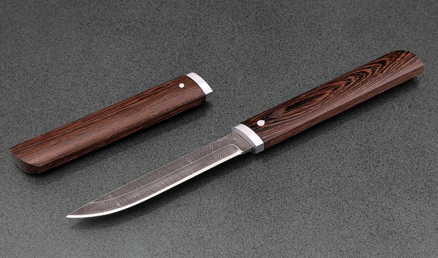 Нож Дамский-2 сталь дамаск, рукоять и ножны венге 