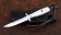 Нож Финка НКВД складная сталь х12мф накладки акрил белый+черный со звездой из серебра 925