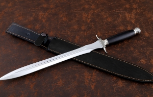 Сувенир Кавказец-2 сталь 95Х18, рукоять черный граб мельхиор Сувенир Кавказец-2 сталь 95Х18, рукоять черный граб мельхиор