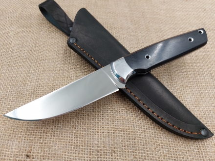 Нож №55 Х12МФ цельнометаллический рукоять черный граб (распродажа)