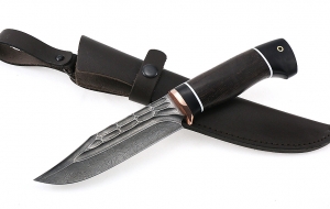 Нож Дельфин сталь дамаск-камень рукоять венге-черный граб Нож Дельфин сталь дамаск-камень рукоять венге-черный граб