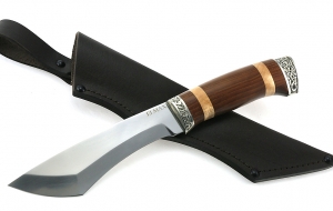 Нож Каратель сталь ELMAX, рукоять коричневый граб-кап,мельхиор