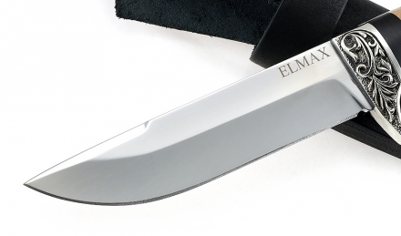 Нож Снегирь сталь ELMAX, рукоять черный граб-кап, мельхиор Нож Снегирь сталь ELMAX, рукоять черный граб-кап, мельхиор