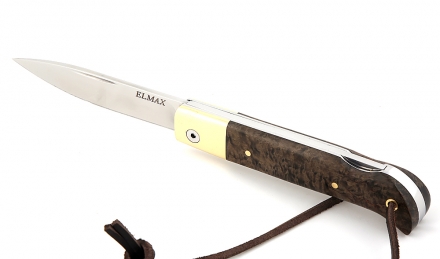 Складной нож Стриж, сталь Elmax, рукоять накладки карельская береза стабилизированная коричневая Складной нож Стриж, сталь Elmax, рукоять накладки карельская береза стабилизированная коричневая