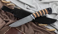 Нож Барракуда сталь К340, рукоять береста черный граб (зебра) - Нож Барракуда сталь К340, рукоять береста черный граб (зебра)