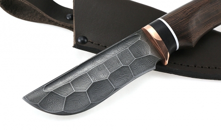 Нож Карась сталь дамаск полный камень рукоять венге черный граб Нож Карась сталь дамаск полный камень рукоять венге черный граб