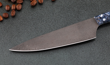 Кухонный нож Шеф №6 сталь Х12МФ, рукоять акрил синий Кухонный нож Шеф №6 сталь Х12МФ, рукоять акрил синий