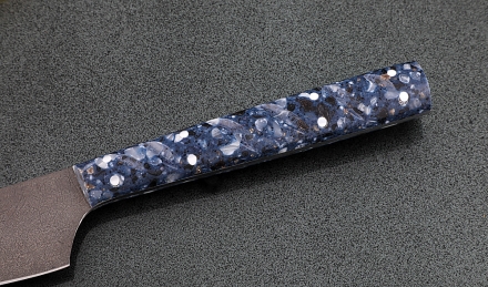 Кухонный нож Шеф №6 сталь Х12МФ, рукоять акрил синий Кухонный нож Шеф №6 сталь Х12МФ, рукоять акрил синий