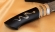 Коллекционный Нож Барракуда сталь дамаск нержавеющий рукоять черный граб кость мамонта с инкрустацией на подставке