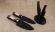 Набор ножей: Шеф №6, Шеф №7 сталь Х12МФ береста с гравировкой на подставке венге