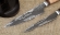 Набор ножей: Шеф №6, Шеф №7 сталь Х12МФ береста с гравировкой на подставке венге