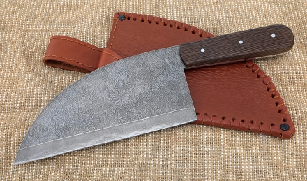 Сербский нож цельнометаллический сталь дамаск рукоять венге