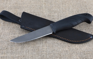 Нож Барс-2 сталь Х12МФ, рукоять резинопласт черный