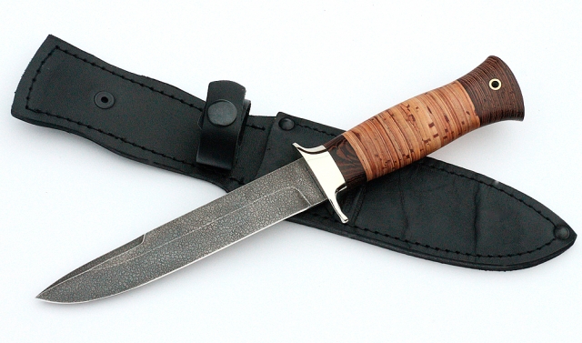 Нож Лидер-2 сталь ХВ-5, рукоять береста 