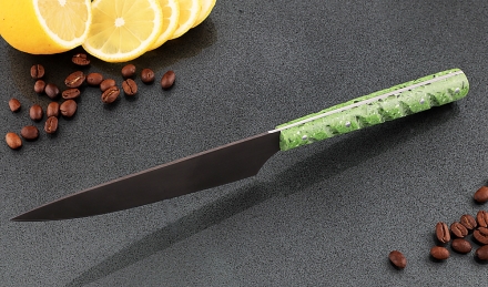 Кухонный нож Шеф №6 сталь Х12МФ, рукоять акрил зеленый Кухонный нож Шеф №6 сталь Х12МФ, рукоять акрил зеленый