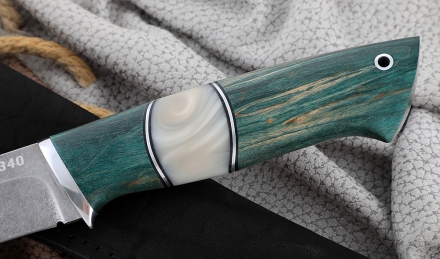 Нож Гриф сталь К340, рукоять карельская береза акрил