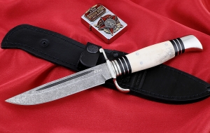 Нож финка НКВД, сталь К340, рукоять рог лося, мельхиор