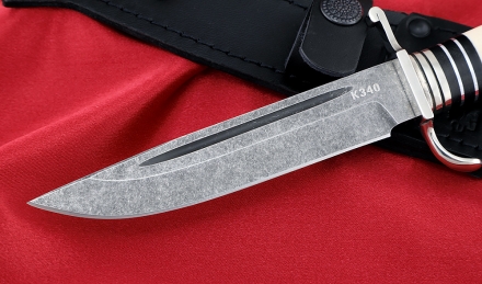 Нож финка НКВД, сталь К340, рукоять рог лося, мельхиор Нож финка НКВД, сталь К340, рукоять рог лося, мельхиор