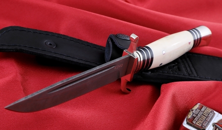 Нож финка НКВД, сталь К340, рукоять рог лося, мельхиор Нож финка НКВД, сталь К340, рукоять рог лося, мельхиор