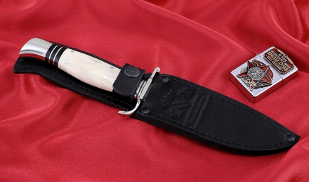 Нож финка НКВД, сталь К340, рукоять рог лося, мельхиор Нож финка НКВД, сталь К340, рукоять рог лося, мельхиор