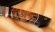 Премиум Нож Барракуда сталь дамаск нержавеющий рукоять черный граб кость мамонта мокуме-гане на подставке
